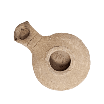 Top view of the Herodian clay oil lamp - Jesus Period Antiquity