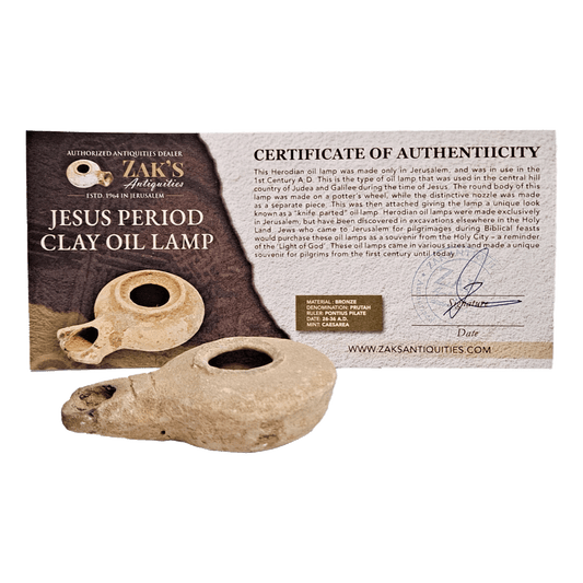 Herodian clay oil lamp - Jesus Period Antiquity with Certificate of Authenticity