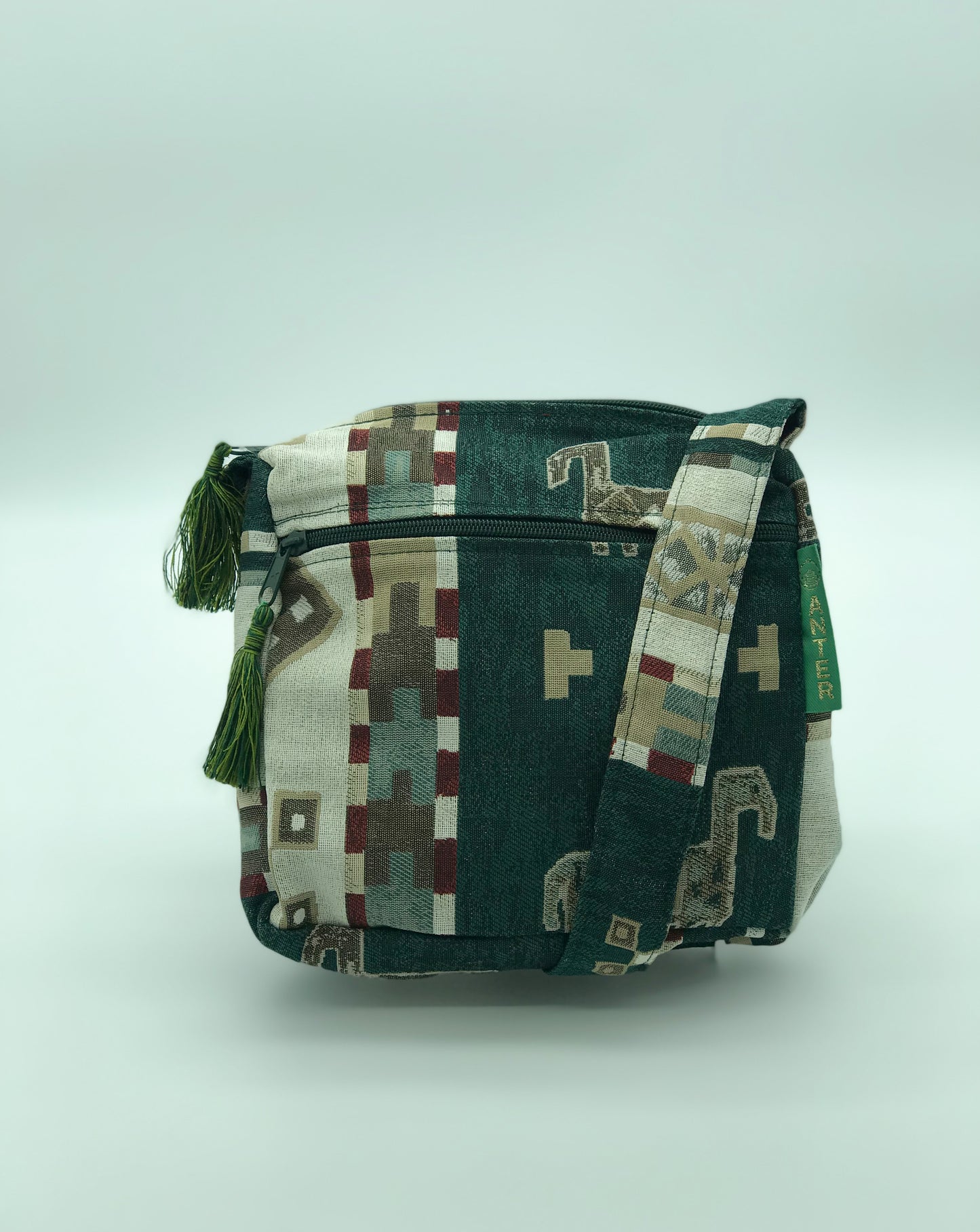 Randa Shoulder Bag - Small - Green Geo Stripe
