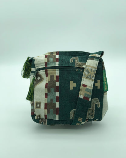 Randa Shoulder Bag - Small - Green Geo Stripe