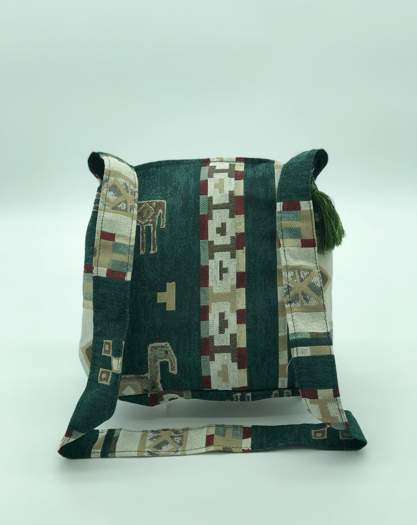 Randa Shoulder Bag - Small - Green Geo Stripe