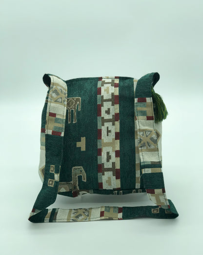 Randa Shoulder Bag - Small - Green Geo Stripe