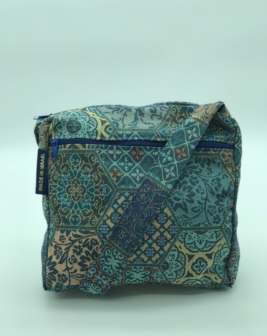 Randa Shoulder Bag - Medium - Cyan Geo Floral