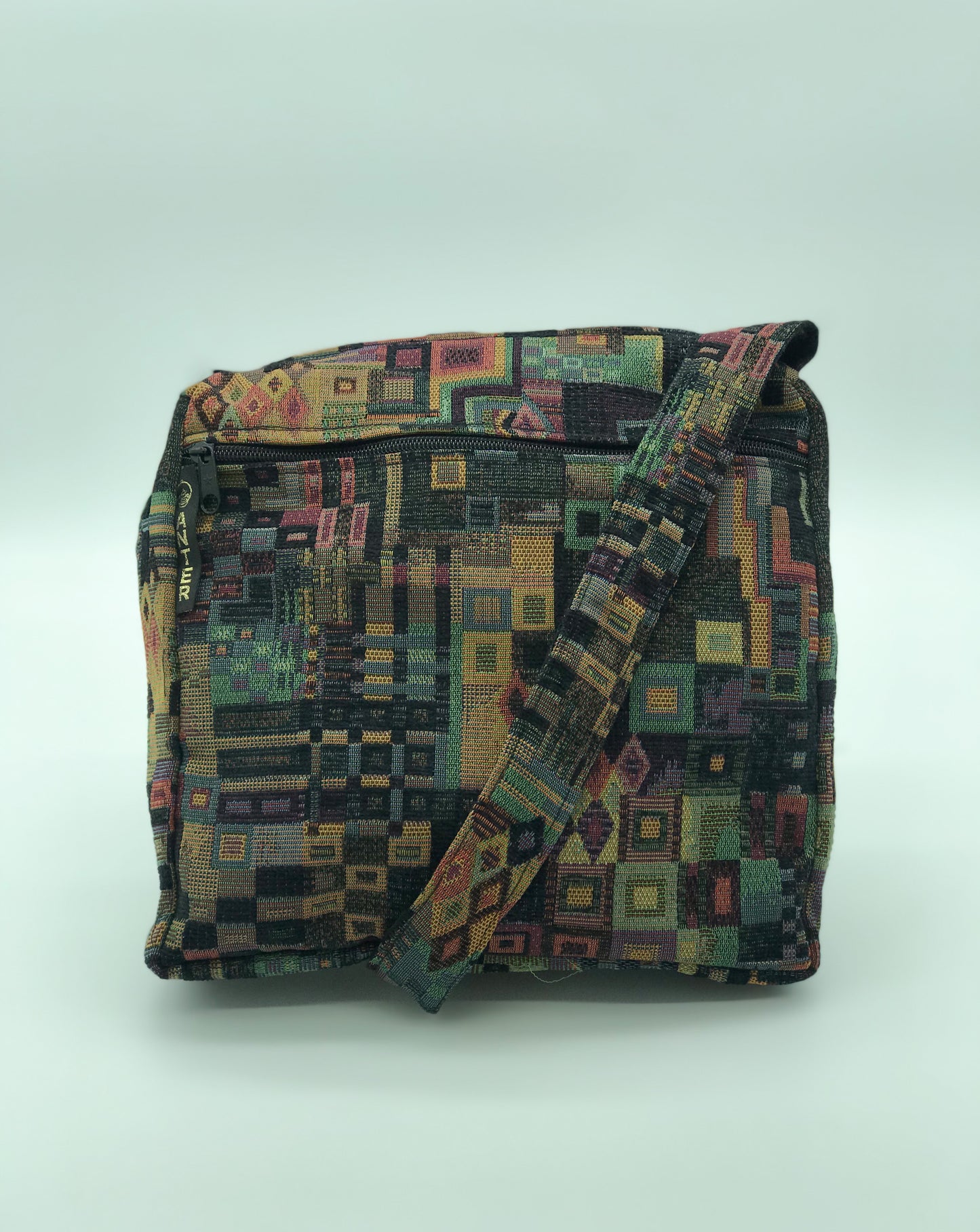 Randa Shoulder Bag - Medium - Black Geo Patchwork