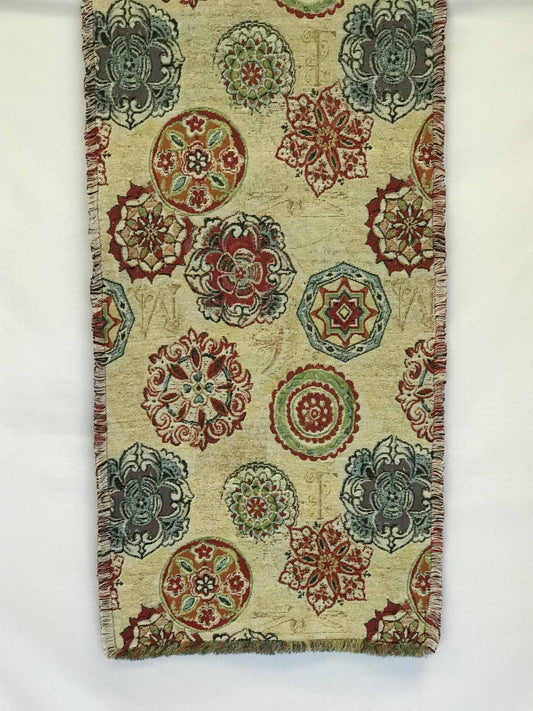 Medium Ivory Floral Reversible Table Runner