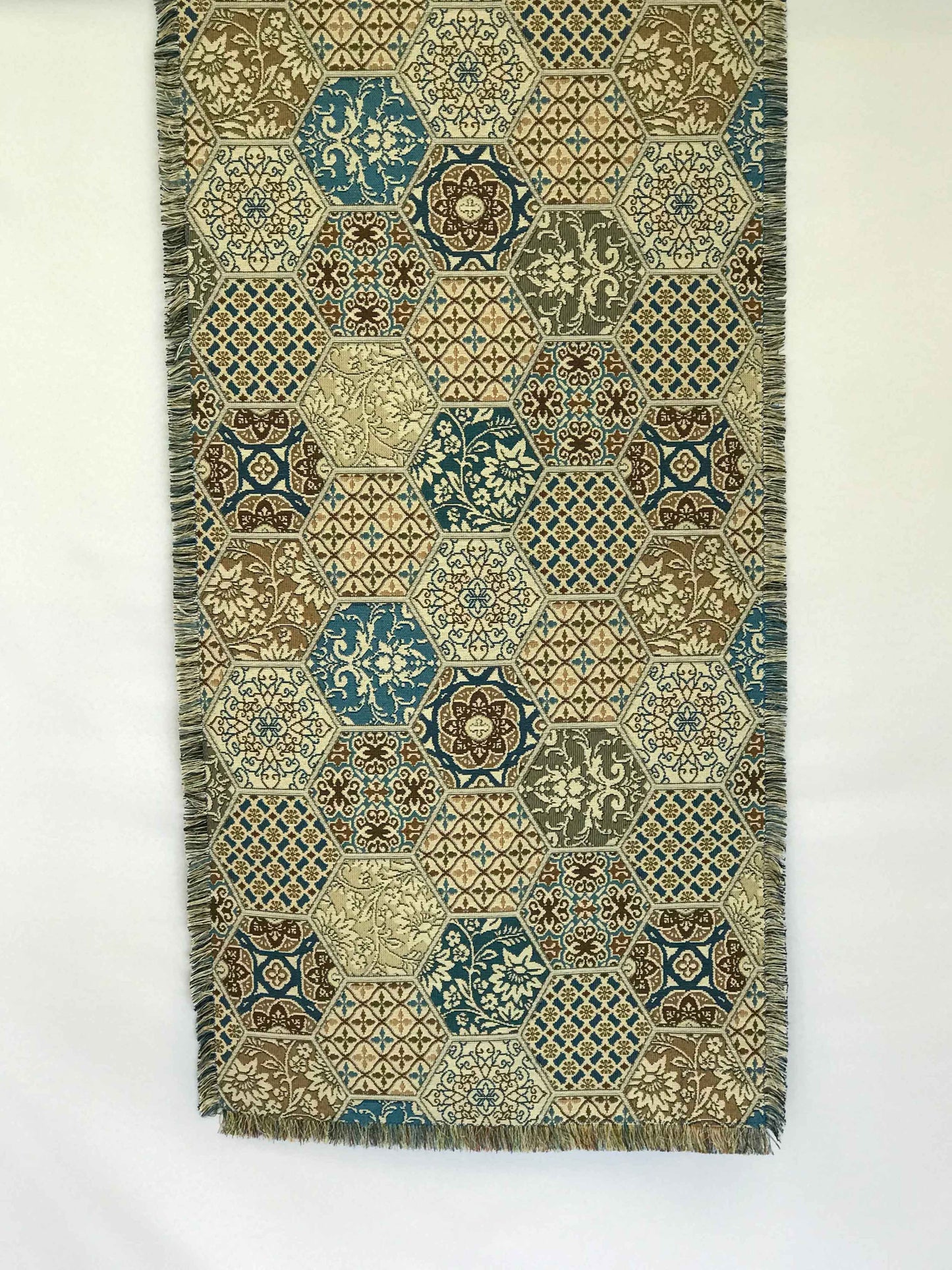 Large Reversible Table Runner - Sand Geo Floral