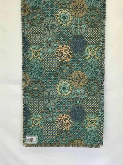 Large Reversible Table Runner - Sand Geo Floral