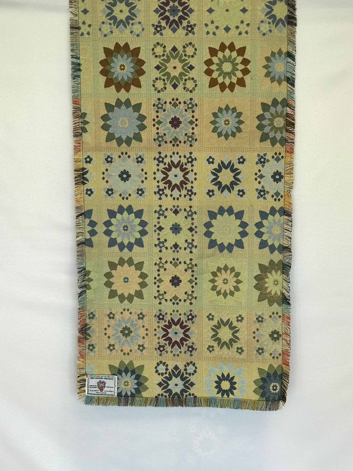 Large Black Floral Reversible Table Runner