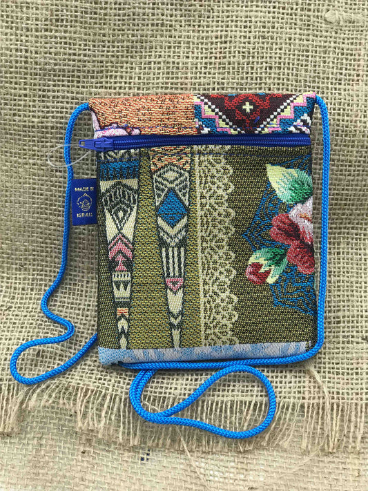 Crossbody Square Purse - Blue Patchwork