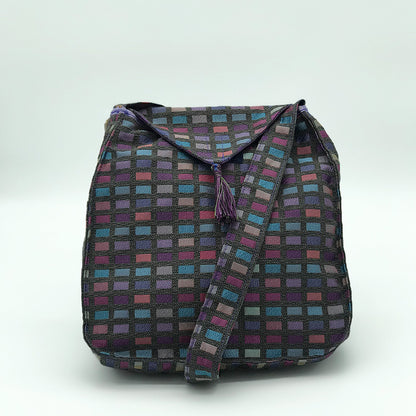 Sara Shoulder Bag - Handcrafted - Purple Tile