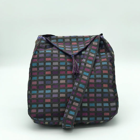 Sara Shoulder Bag - Handcrafted - Purple Tile