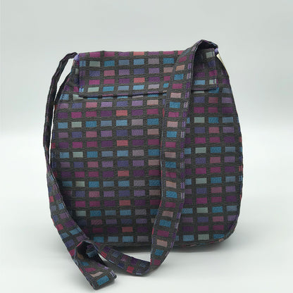 Sara Shoulder Bag - Handcrafted - Purple Tile
