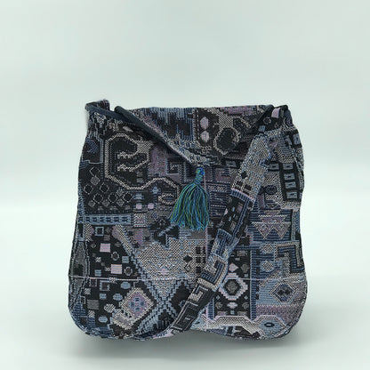 Sara Shoulder Bag - Handcrafted - Black Mosaic Tribal