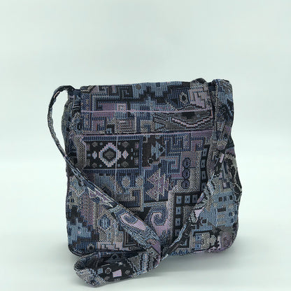 Sara Shoulder Bag - Handcrafted - Black Mosaic Tribal