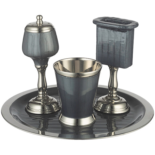 Slate Gray Aluminum Havdalah Set
