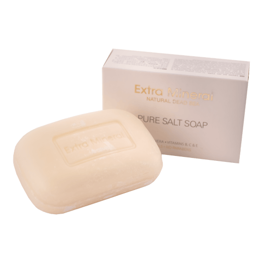 A Bar of Extra Mineral Natural Dead Sea Pure Salt Soap infused with the revitalizing minerals of Dead Sea salt