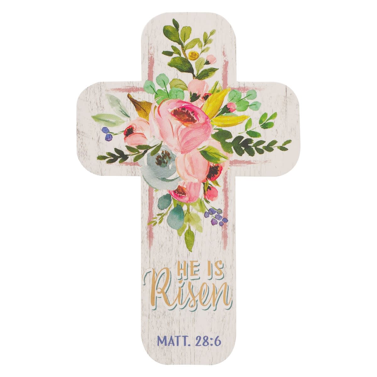 He is Risen Floral Cross Bookmark - Matthew 28:6