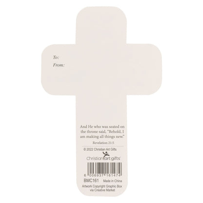 He is Risen Floral Cross Bookmark - Matthew 28:6