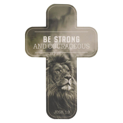 Be Strong and Courageous Monochrome Cross Bookmark - Joshua 1:9