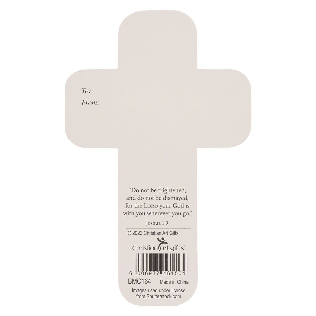 Be Strong and Courageous Monochrome Cross Bookmark - Joshua 1:9