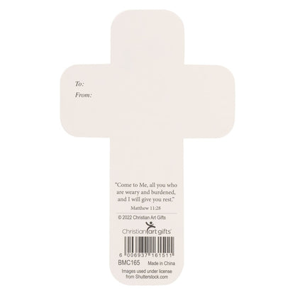 My Grace is Sufficient Peach Floral Cross Bookmark - 2 Corinthians 12:9