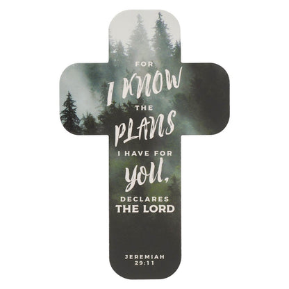 I Know the Plans Pine Forest Cross Bookmark - Jeremiah 29:11