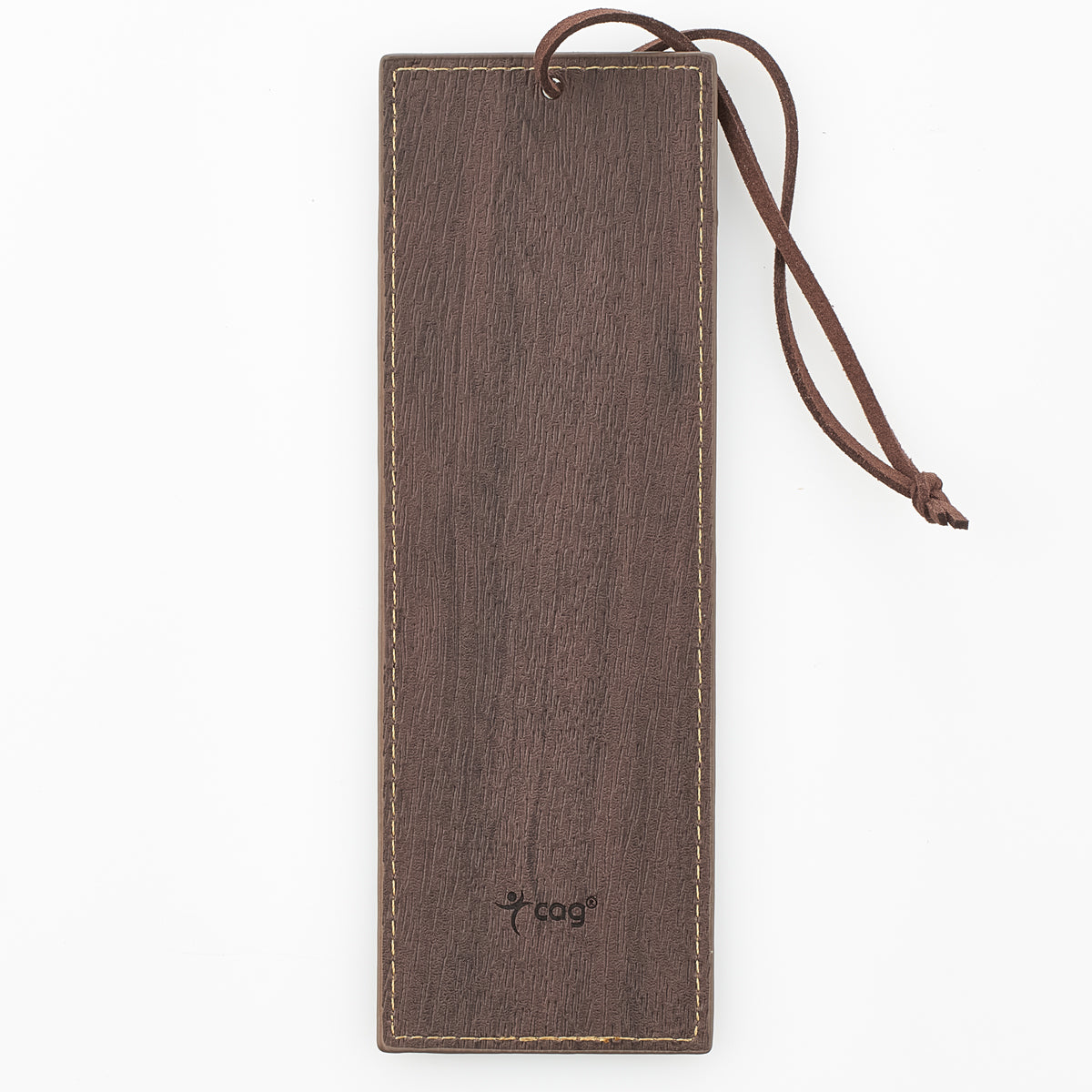 Be Strong and Courageous Walnut-Brown and Tan Faux Leather Bookmark - Joshua 1:9