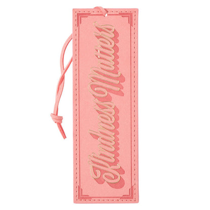 Kindness Matters Soft Pink Faux Leather Bookmark