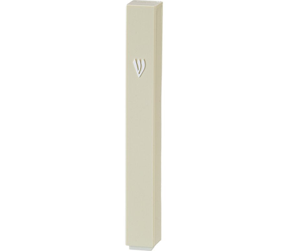 Beige Square Cut Plastic Mezuzah