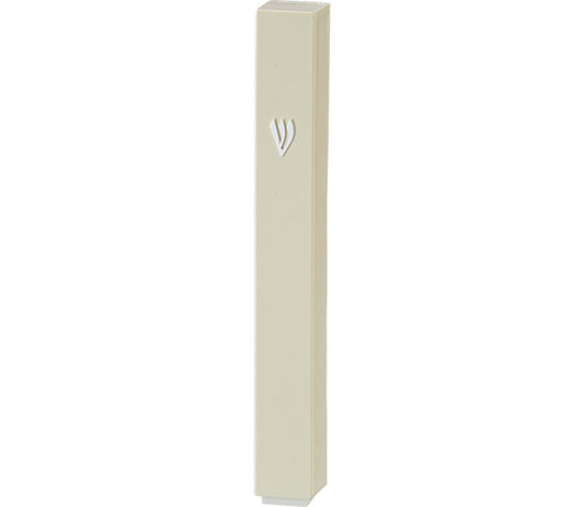 Beige Square Cut Plastic Mezuzah