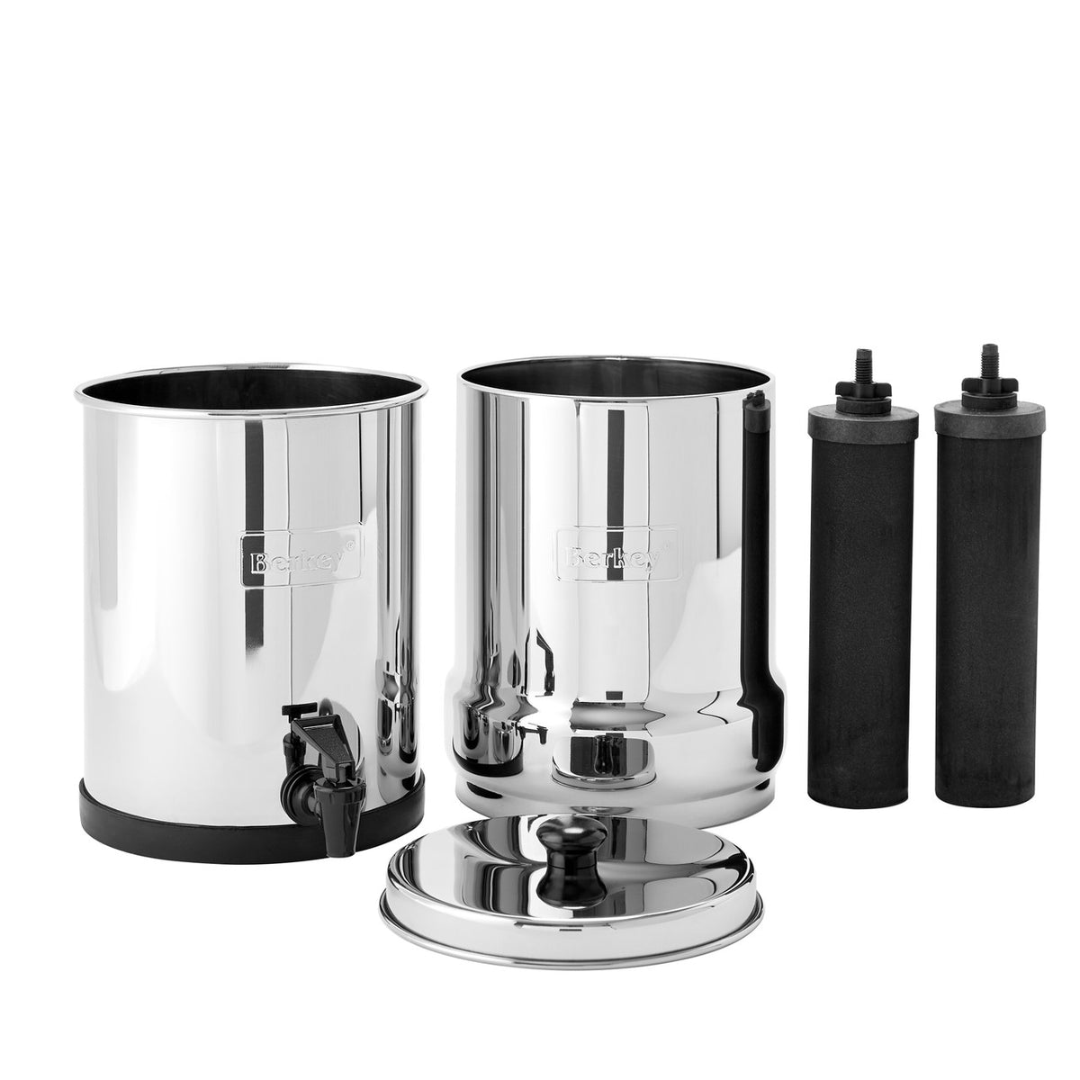 Travel Berkey water filter components and included filter elements