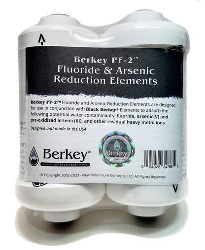 Berkey PF-2 replacement filter packaging and label