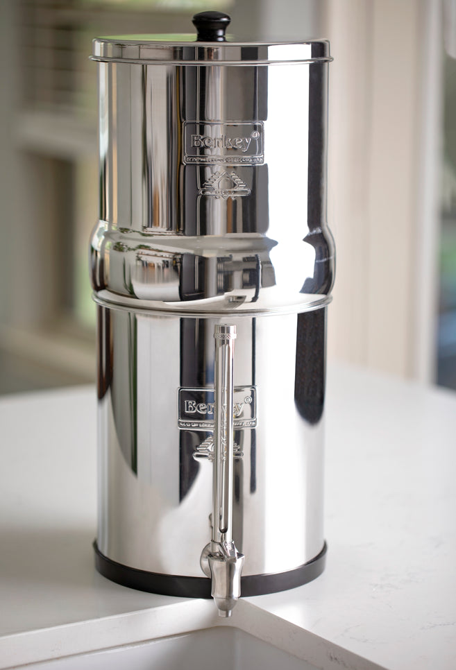 7-inch Berkey Water View spigot installed on a filter system