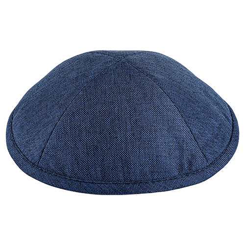 Blue fabric Jewish kippah, size 4, 19 cm