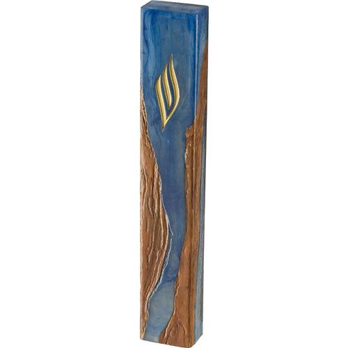 Blue Polyresin Epoxy Mezuzah
