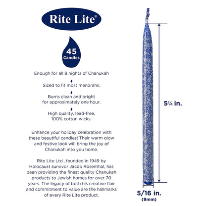 Product details including measurement of candle