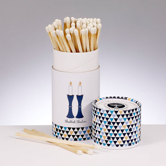 Shabbat matches in cylindrical container.