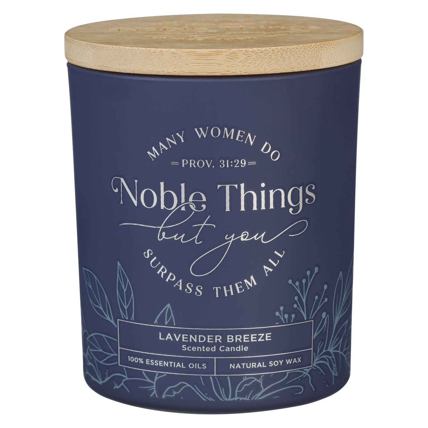 Noble Things Lavender Breeze Candle in a Glass Jar - Proverbs 31:29