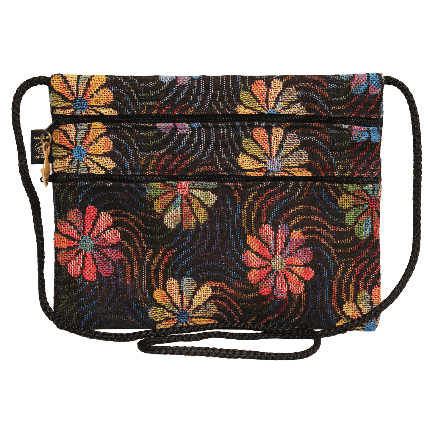 A Handcrafted Multi-colored Daisy Oblong Large Crossbody Bag