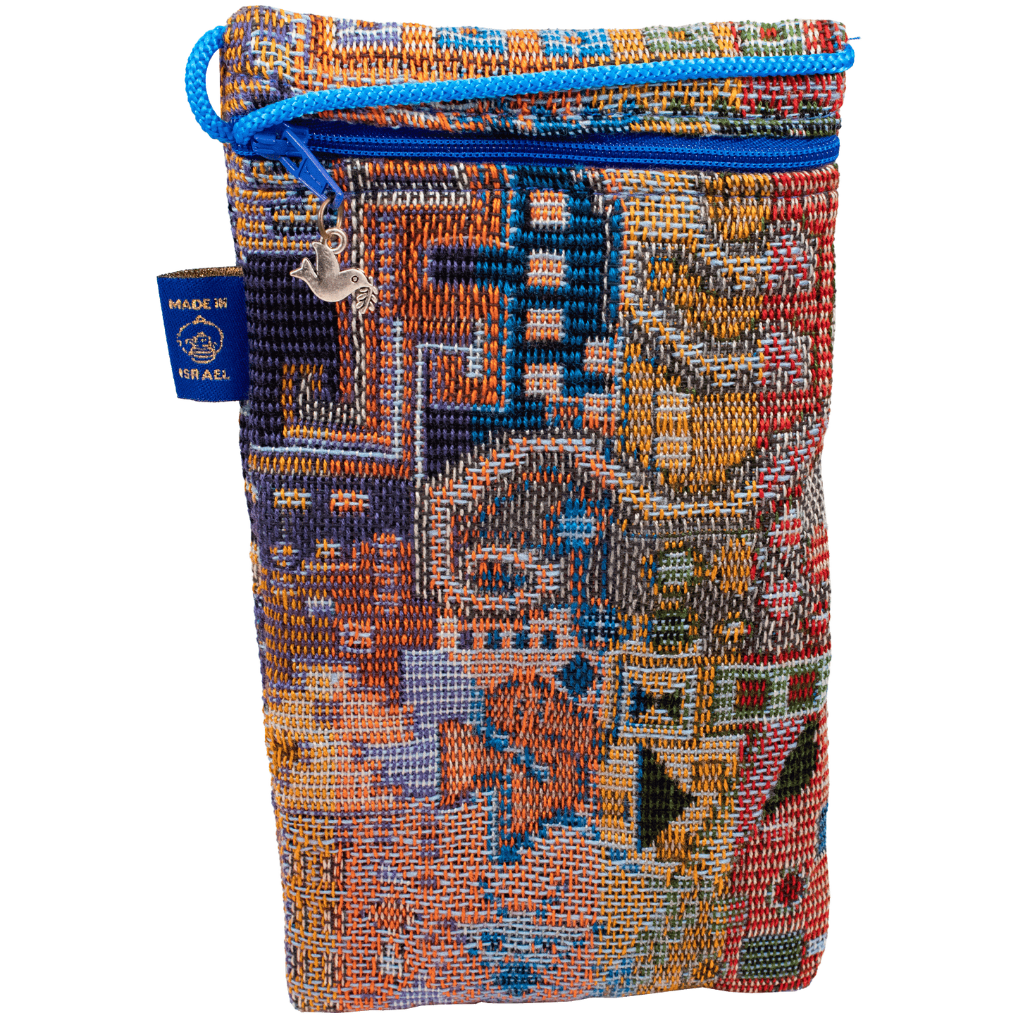 Slim rectangle purse rainbow with Tribal pattern