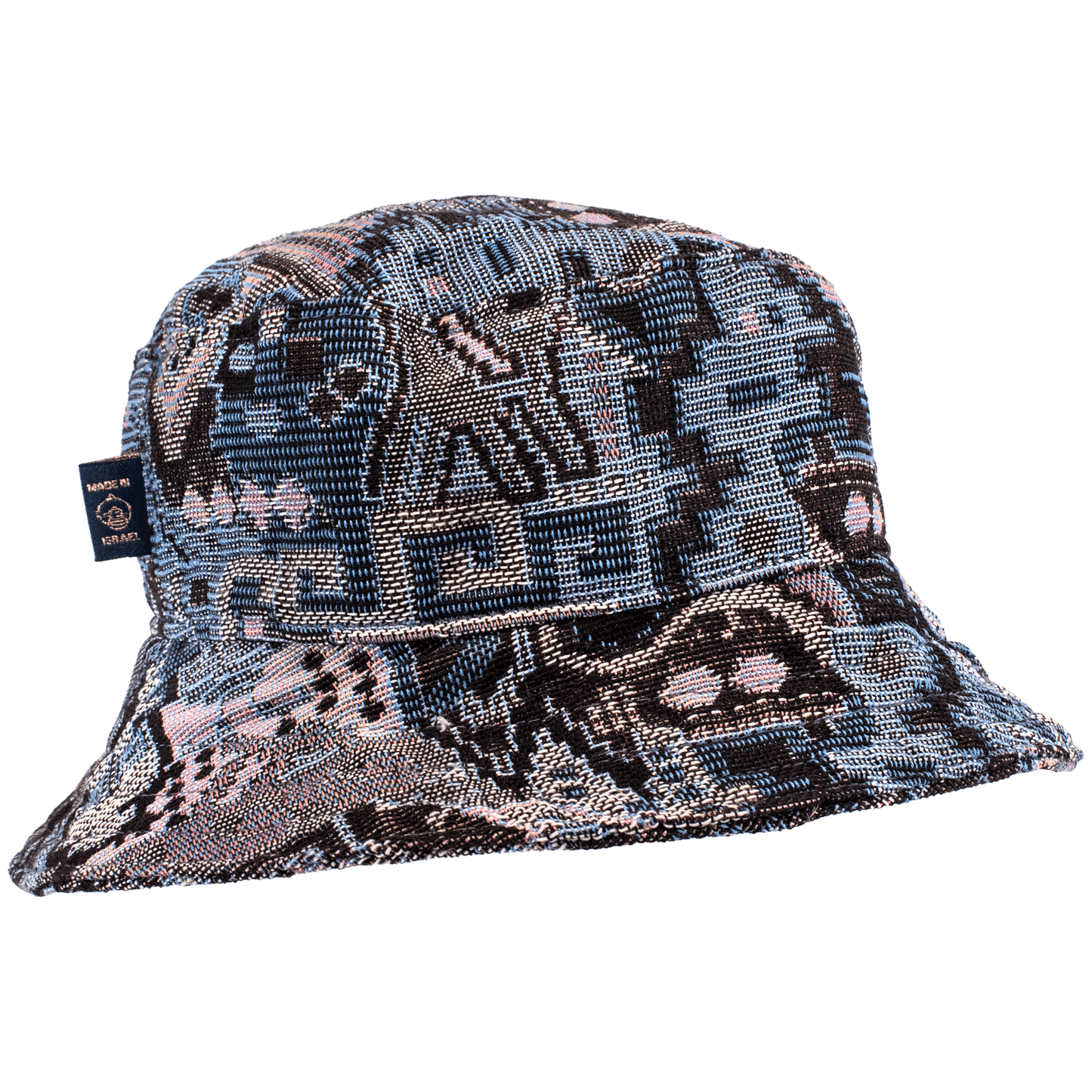 Navy and lilac color with aboriginal pattern Rafi Bucket hat