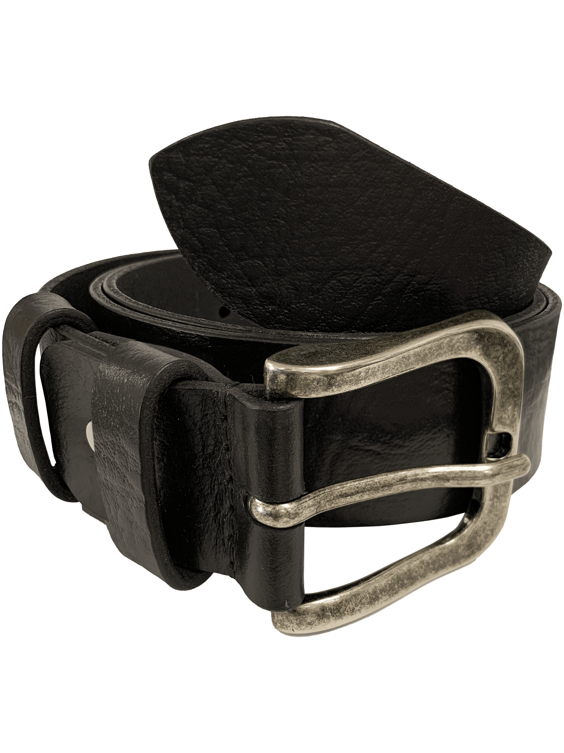 Handcrafted black genuine leather belt