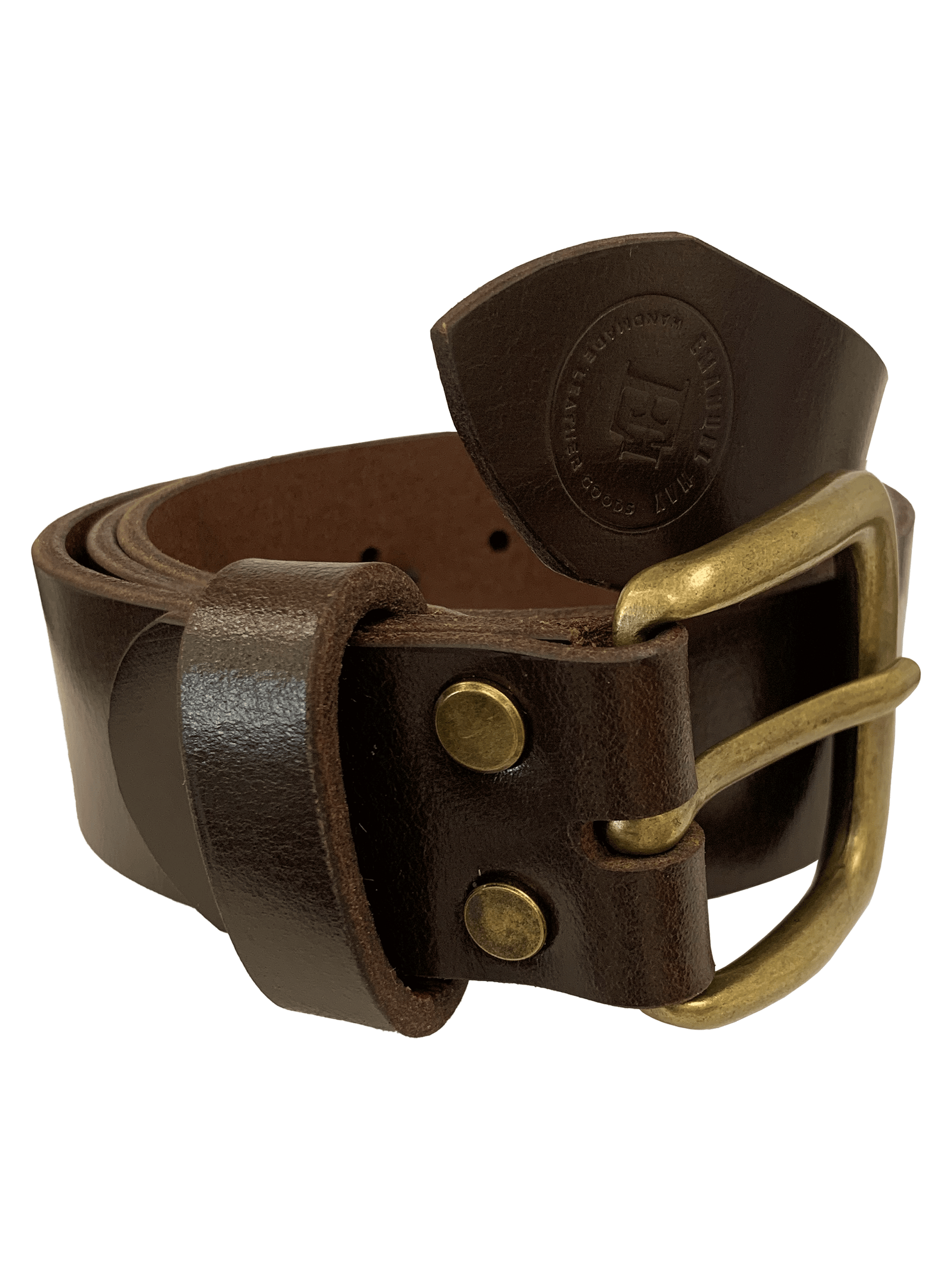 Handcrafted mahogany genuine leather belt