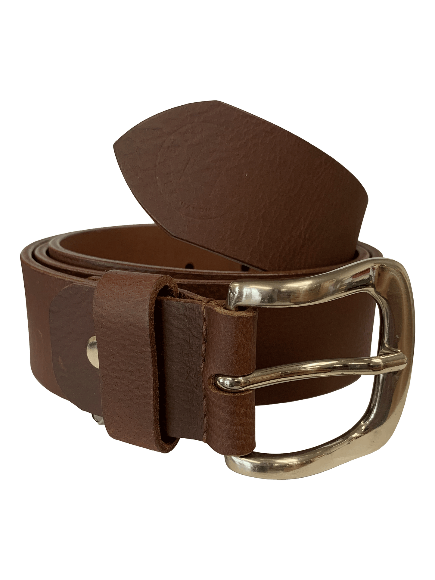 Handcrafted reddish brown genuine leather belt