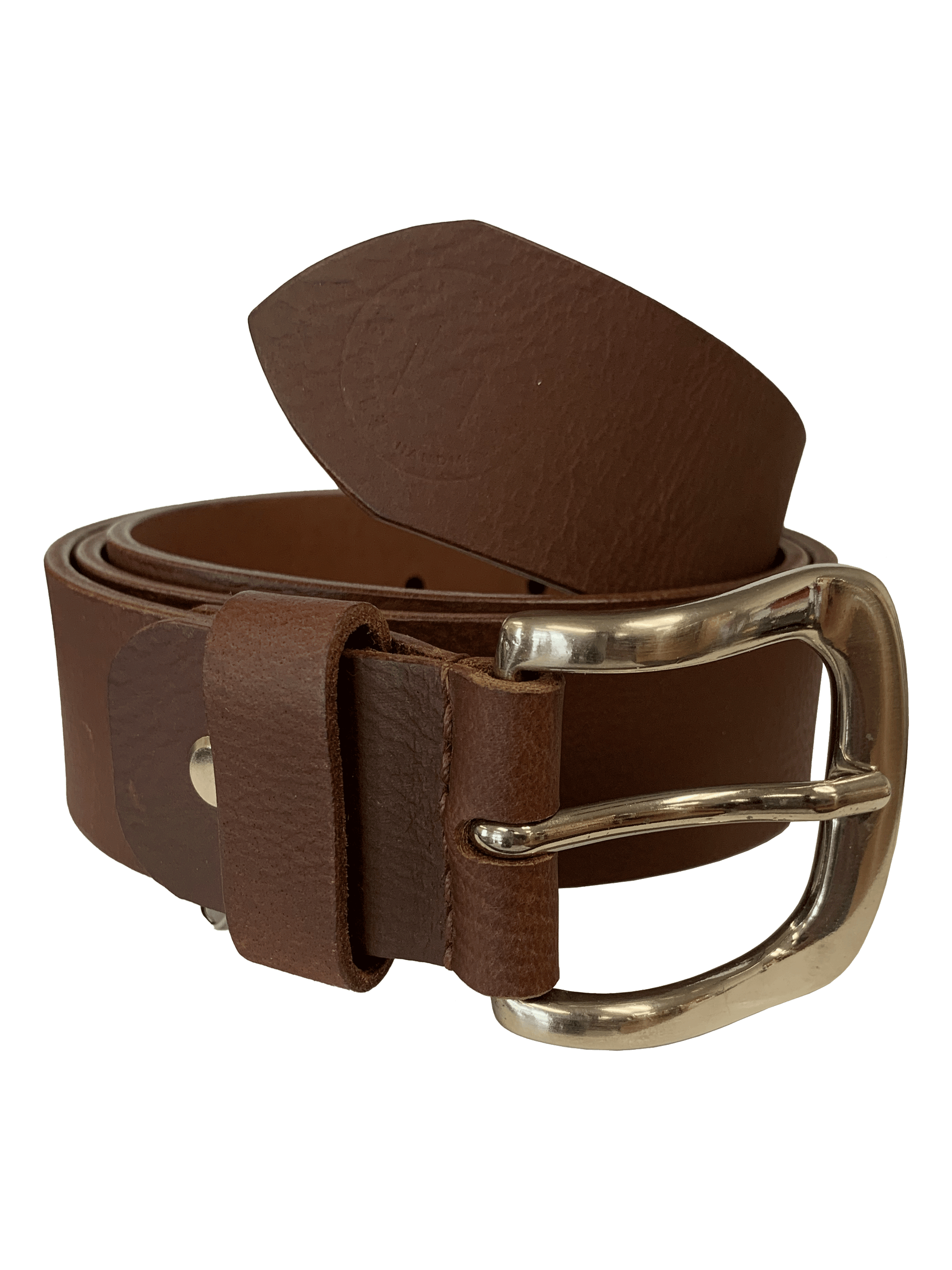 Handcrafted reddish brown genuine leather belt