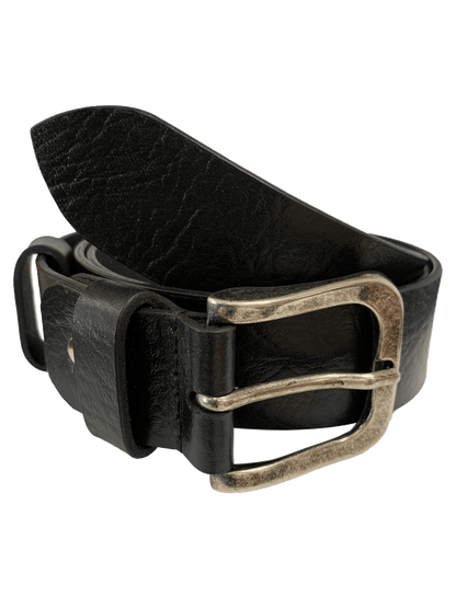 Handcrafted black genuine leather belt