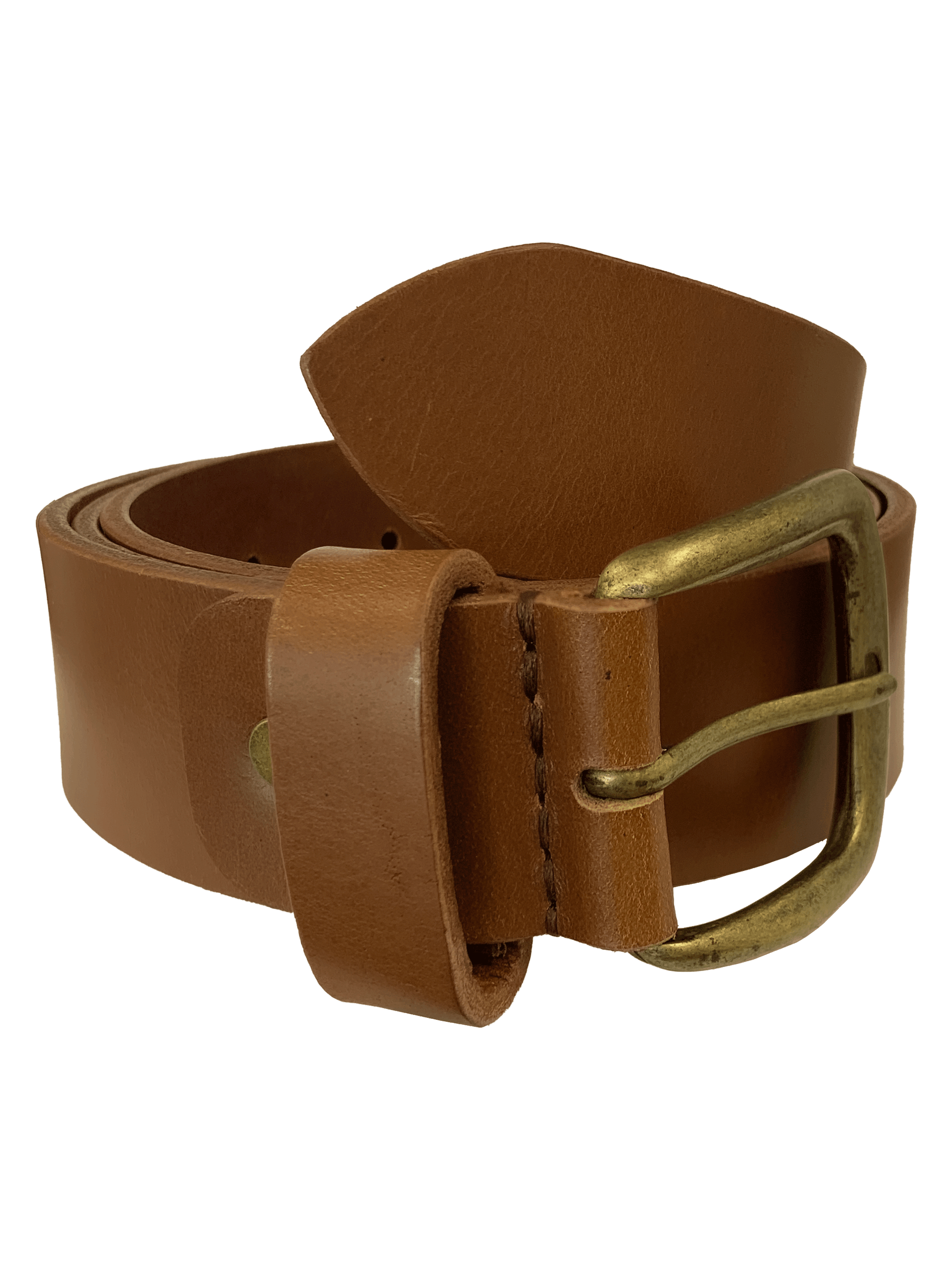 Handcrafted tan genuine leather belt