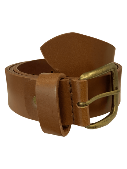 Handcrafted tan genuine leather belt