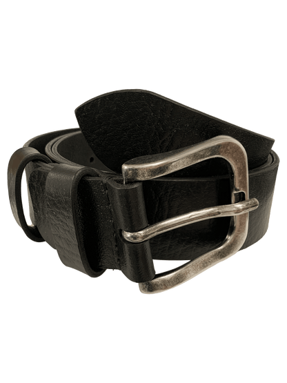 Handcrafted black genuine leather belt