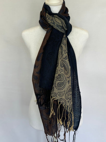 Striped Paisley Scarf (Various Colors)